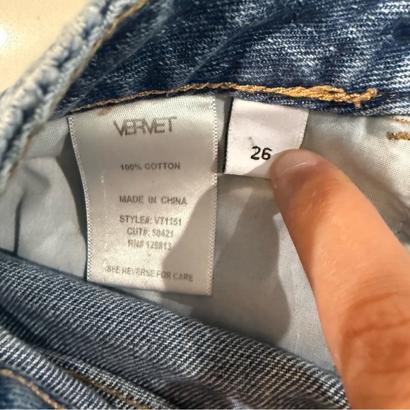 Vervet Los Angeles High Waisted Straight Distressed Denim Jeans Women’s 26 Blue - Picture 7 of 7